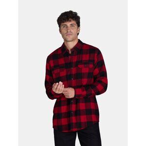 George Black & Red Buffalo Plaid Flannel Button Up Small